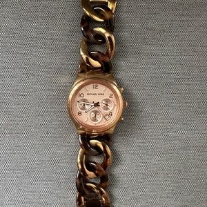 Michael Kors Rose Gold Tone Tortoise Link Watch